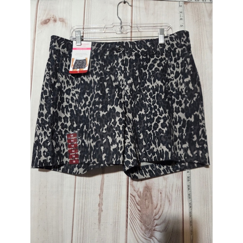 Isaac Mizrahi New York Women's Tailored Shorts Leopard Print Size 14 5 Inseam